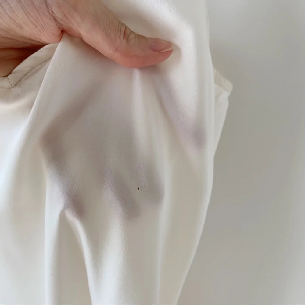 ‼️SOLD‼️ Vintage 100% silk white flowy satin column maxi dress minimal slip - Picture 8 of 9